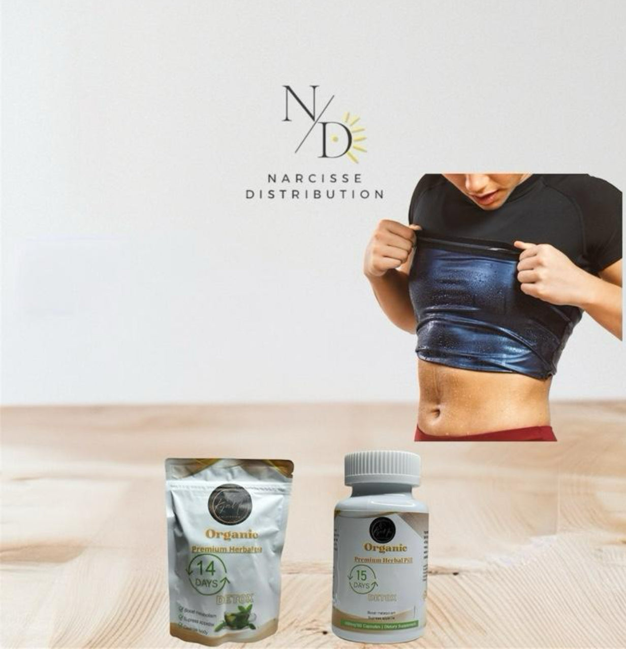 1 (2/3 Set) Bottle of 60 Capsules + 1 TEA - 15 Days DETOX Premium Herbal