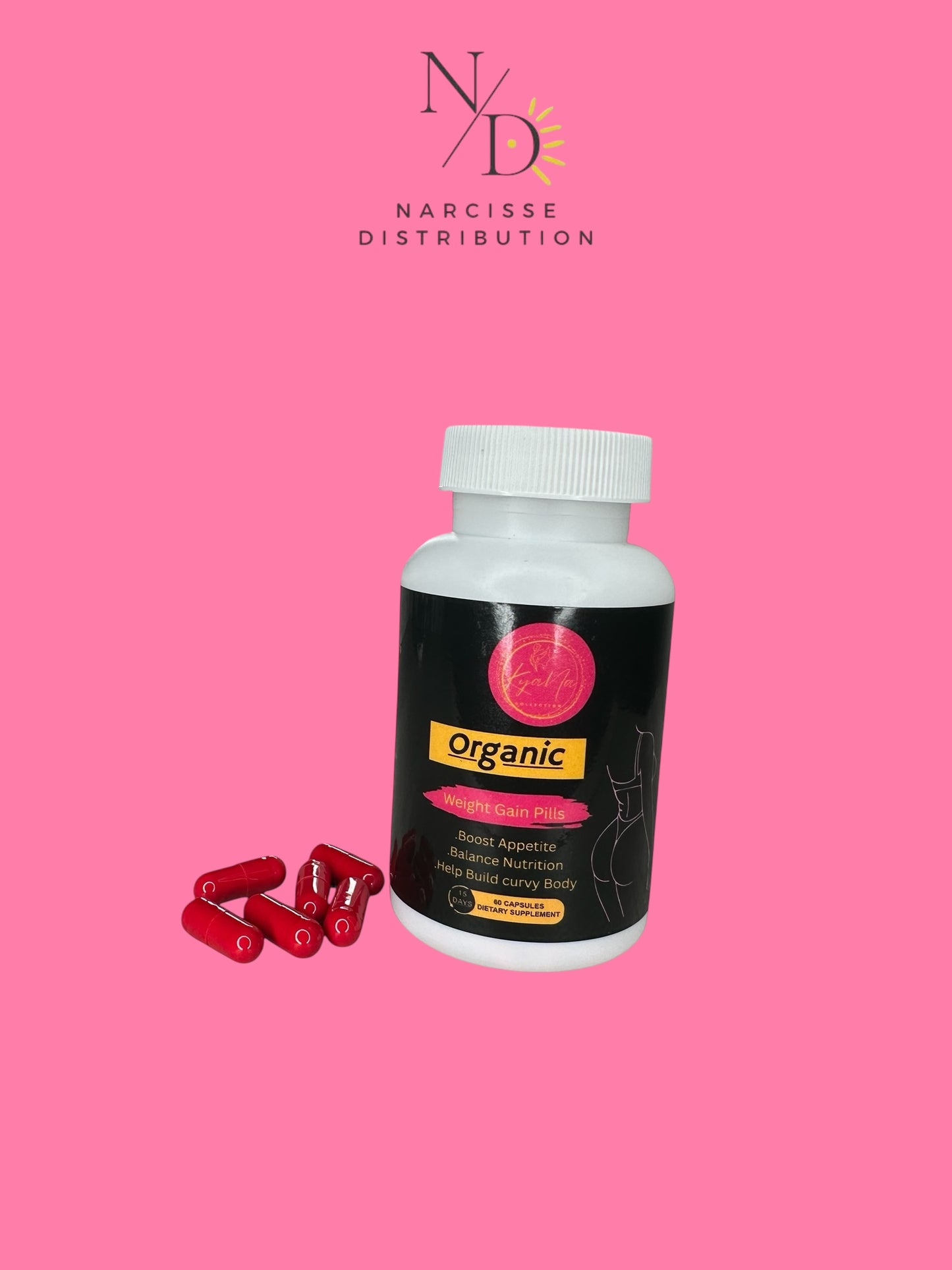 1 Bottle of 60 Capsules- Organic Weight Gain Pill