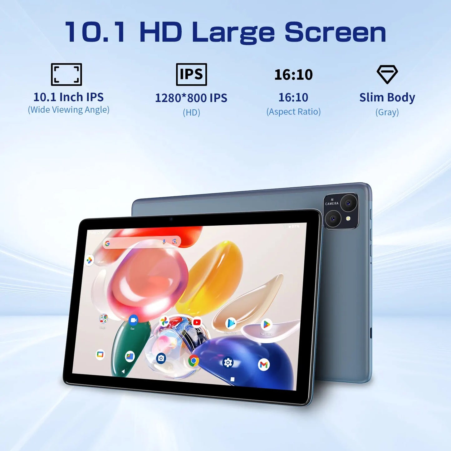 Android 13 Tablet 10.1", 12GB(6+6 Expand) RAM, 128GB ROM, Octa Core, DUAL SIM 4G UNLOCKED With 2.4G/5G WiFi GPS