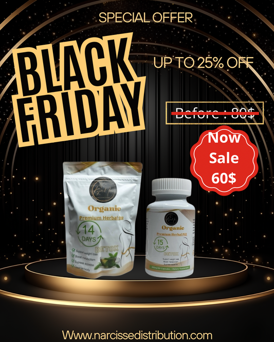 1 Bottle of 60 Capsules & 1 TEA - 15 Days DETOX Premium Herbal