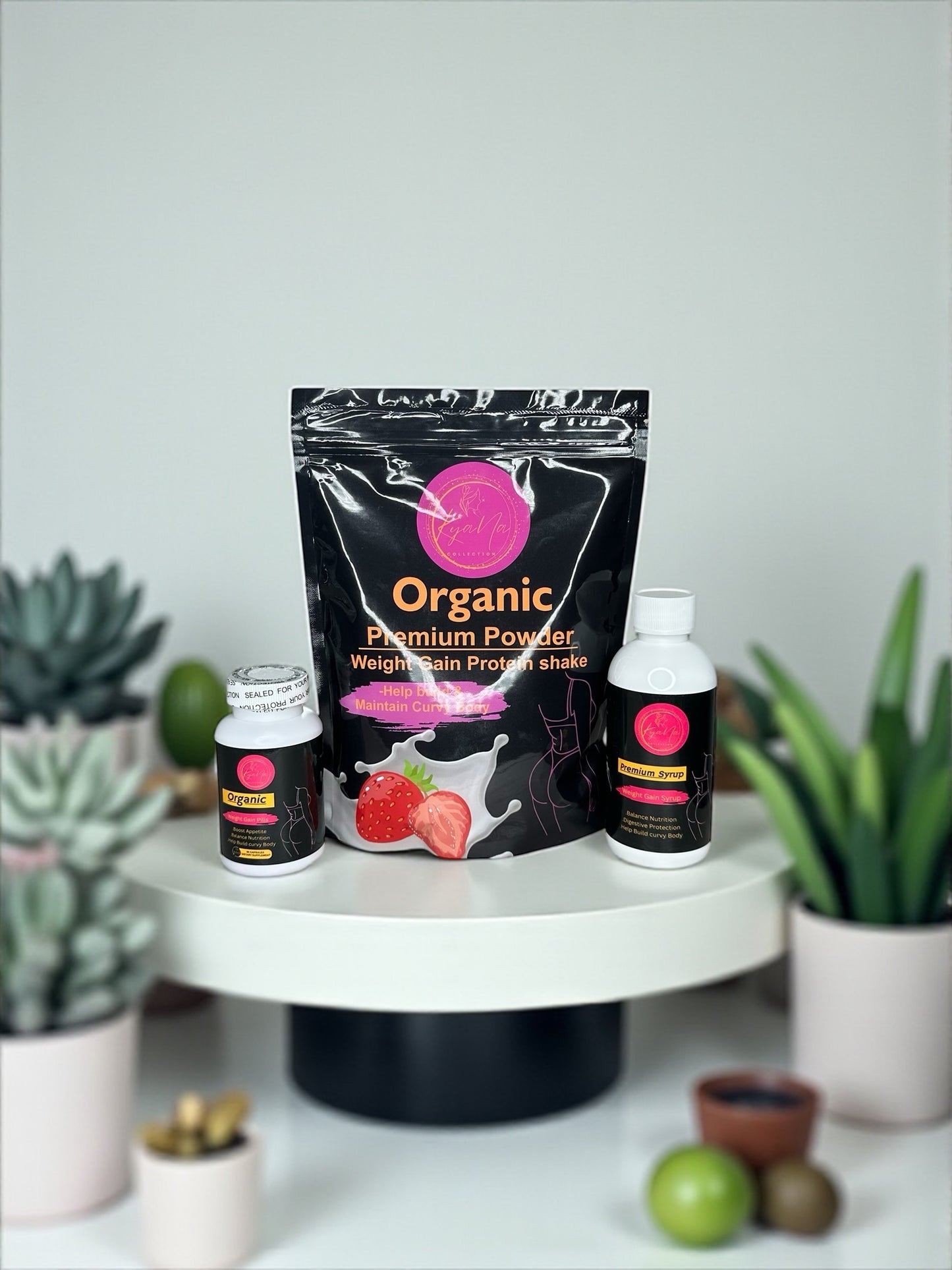 1 SET Kyana C. weight Gain Protein( 1 Bg Organic Premium Powder + 1 Bottle of Premium Syrop + 1 Bottle of Organic Weight Gain Pills)