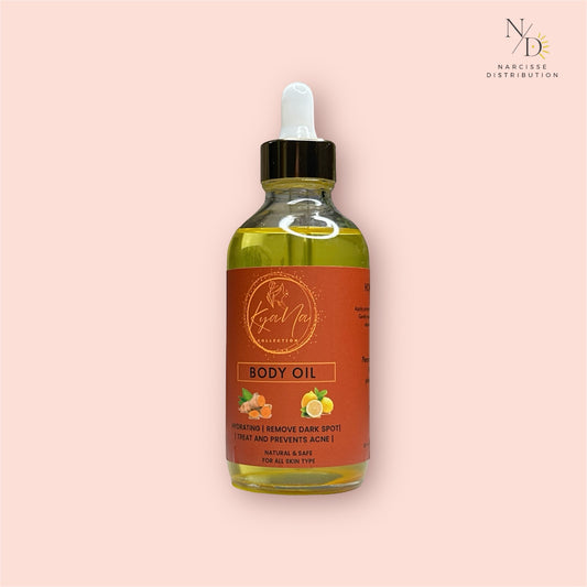 1Pc Turmeric & Lemon Body Oil - 100% Organic Turmeric Oil for Dark Spots - Cleanses Skin, Fights Acne, Evens Tone, Heals Scars - Pure Handcrafted Turmeric Oil Skincare, Hand made product